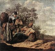 MOLYN, Pieter de Landscape with Conversing Peasants sg oil painting